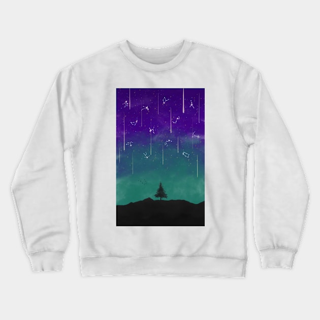 Zodiac in the night sky Crewneck Sweatshirt by FullMoon